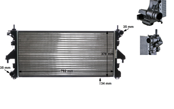 Radiator, engine cooling - CR886000S MAHLE - 060021N, 1330Q3, 1342588080