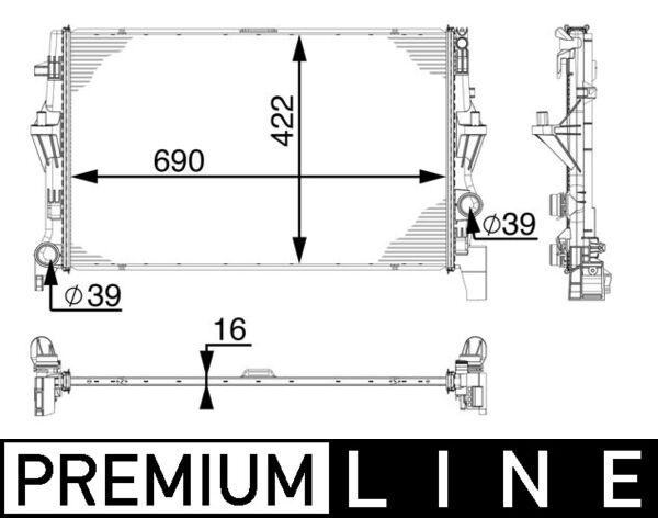 Radiator, engine cooling - CR902000P MAHLE - 120128N, 30012708, 376745-501