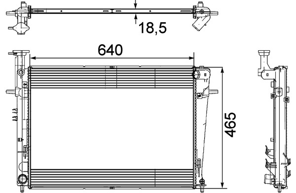 Radiator, engine cooling - CR908000P MAHLE - 0128.3085, 10-100-01313, 25310-0Z170