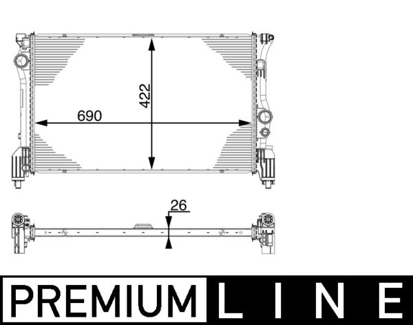 Radiator, engine cooling - CR931000P MAHLE - 11024906, 120129N, 30012710