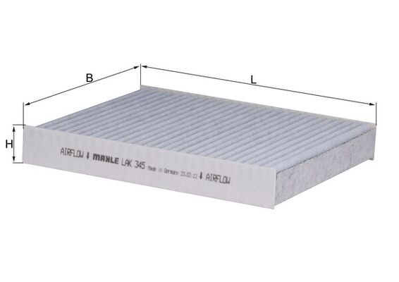 LAK345, Filter, interior air, Cabin filter, MAHLE, 0986AF5804, 17338K, 29210, 5413800, 715680, 72880FE000, 80000164, 8300338K, 830279N, 87929210, AHC484, C18145, CCF1824, CF10377, CUK2145, EKF278A, J1347000, MC725, QAP682, RA-36, S4138CA, TSP0325201C, V63310001, 0986BF0696, 29211, 80001750, G3010FE200, N259, 1987435570, CC1177