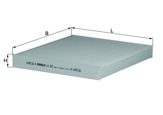 LA343, Filter, interior air, Cabin filter, MAHLE, 08790-2G000A, 0986AF5476, 09HY23, 13285298, 154703458740, 17414, 21H23, 277, 29188, 37123190011, 50013896, 5314500, 715541, 80000764, 90929188, 97133-2B010, ACE197, ACP974, ADG02528, AH260, ALC5379, BFC1151, CAF1814P, CAF203001, CCF0133, CU2362, E3984LI, E468, EKF210, ELR7207