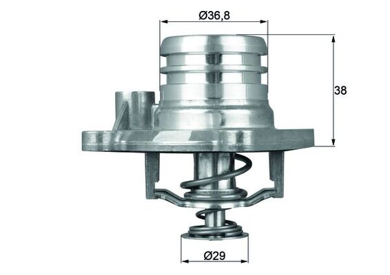 Thermostat, Kühlmittel - TI1392 MAHLE - 09158251, 4006219, 411579.92D