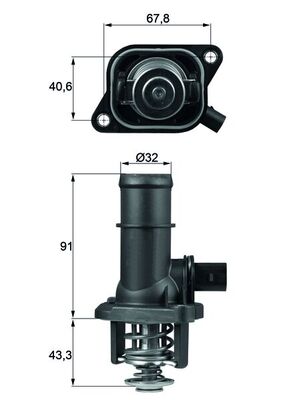 Thermostat, Kühlmittel - TI16105 MAHLE - 06A121114, 180161, 350430