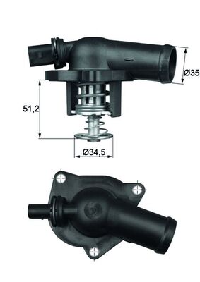 Thermostat, Kühlmittel - TI17109 MAHLE - 032121121M, 670-109, DTM109670