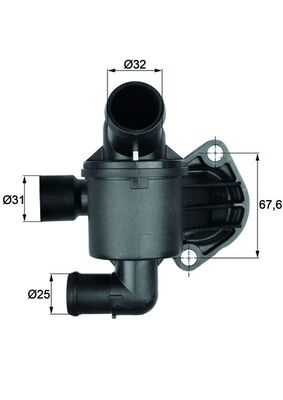 Thermostat, Kühlmittel - TI3587 MAHLE - 03L121111AB, 03L121111H, 4006239