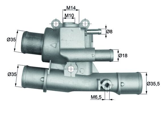 Thermostat, Kühlmittel - TI12488 MAHLE - 0000046416424, 3481.88D, 46416424