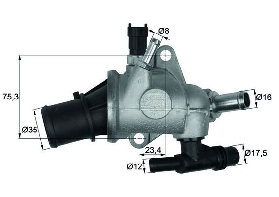 Thermostat, Kühlmittel - TI14283 MAHLE - 350331, 55227056, 862041183