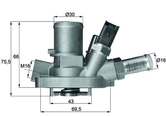 TI14780, Thermostat, coolant, Thermostat, MAHLE, 1338272, 350081, 4006266, 55208964, 7139.80J, 78701, 821718, 862044180, 8MT354776-821, TH43980G1, 350081A, 8MT354777-261, TH7139.80H, TH7139.80J