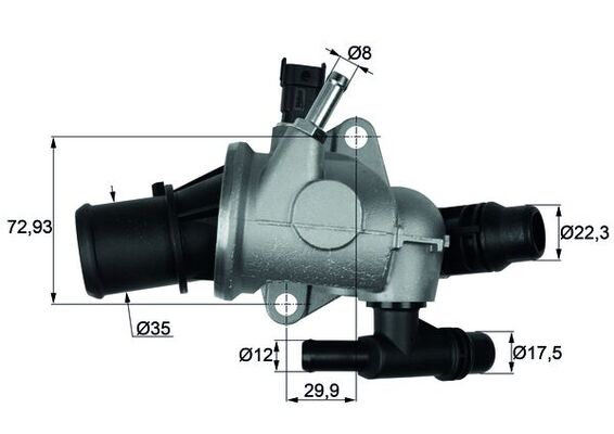 Thermostat, Kühlmittel - TI15288 MAHLE - 350332, 55220808, 862041288