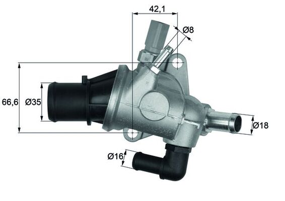 Thermostat, coolant - TI15488 MAHLE