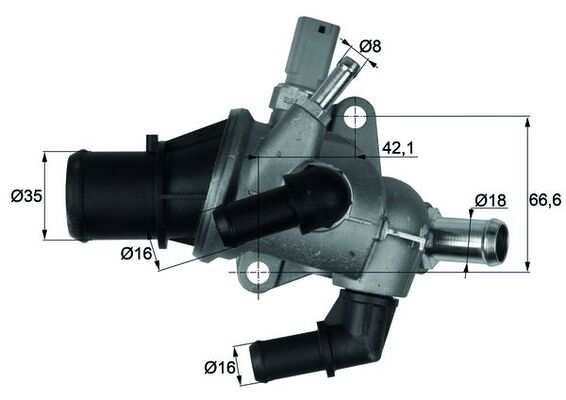 Thermostat, Kühlmittel - TI15883 MAHLE - 350102, 46550153, 8MT354773-201