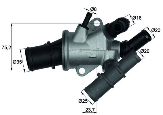 Thermostat, Kühlmittel - TI16588 MAHLE - 0000046758435, 411973.88D, 491-88