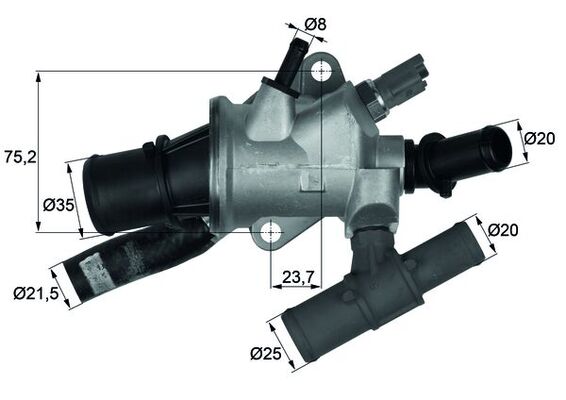 Thermostat, Kühlmittel - TI16688 MAHLE - 0000046551367, 36980, 410591.88D