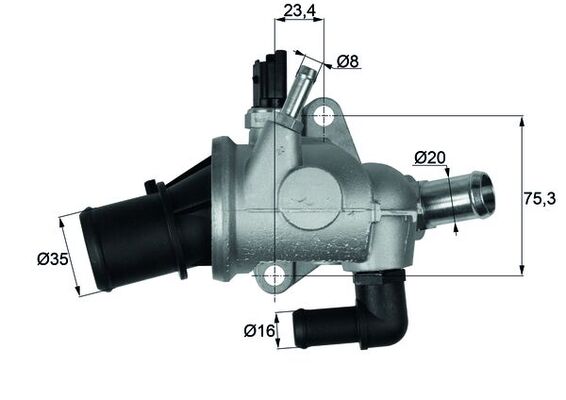 Thermostat, Kühlmittel - TI17488 MAHLE - 0060676066, 60676066, 78564