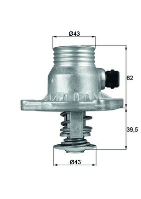 TM11105, Thermostat, Kühlmittel, Thermostat, MAHLE, 11531437526, 34727, 470-105, 49502, 6496105/J, 670027, 820425, QTH510K, 11531704324, 470-221, TE6496105J, TH433105G1, 1437526, TH6496.105J, 1704324