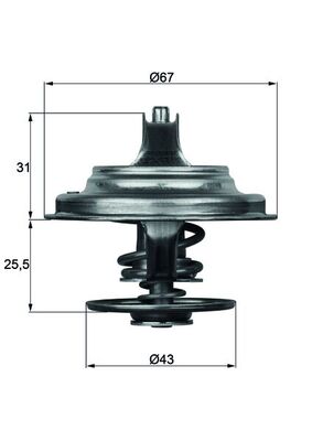 TX2383D, Thermostat, Kühlmittel, Thermostat, MAHLE, 51064020048, 631403190, 8311998157, 51064020055, 8311999583, 51064020058, 8312000588, 51064020060, 51064020063, 51064020066, 51064020088, 51064020095, 51064045034, 22314, 248-180JV, 4150.83D50, 78982, TH01982G1, TH1513.83J, 248-83J
