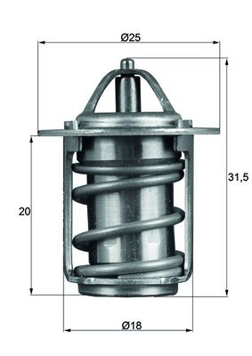 Thermostat, Kühlmittel - TX683 MAHLE - 234-180, 33208S, 45378