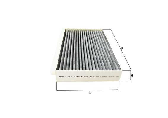 LAK684, Filter, interior air, Cabin filter, MAHLE, 13095345, 1987432327, 272773488R, 37567, 50014617, 5421700, 708647, 80001461, ADR162501, AHC281, CFA10657, CUK26005, E2974LC, EKR7266, FAH5075, FK201, K1300A, MS6403C, PCK8249, TSP032531C, WP2037, 272778970R, 715647, CC1372
