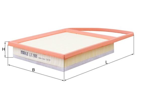 LX2995, Air Filter, Air filter, MAHLE, 0986B02509, 11123210019, 120824, 1420V1, 1444TV, 153071760448, 171968, 20022015, 281, 3064500, 3560759, 4118603409, 4561AP, 585402, 60058, 9685468780, A1406, A2351, ADP152207, AP196, BFA2027, C3585, CA11072, CAF100916P, E1036L, EAF773, FA3144, GFE4342, J1322129, K7007