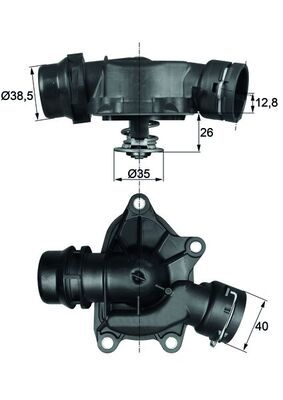 Thermostat, coolant - TI2688 MAHLE - 11512247269, 681-88, 8MT354775-301