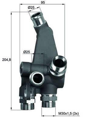 Thermostat, Ölkühlung - TO383 MAHLE - 96420704708