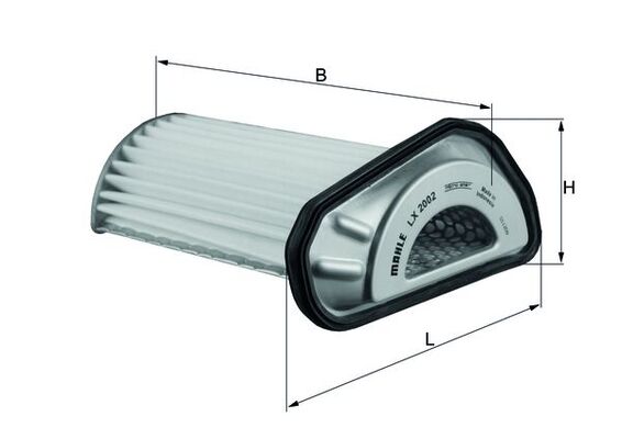 Luftfilter - LX2002 MAHLE - 0986AF2488, 1780197206, DA7605