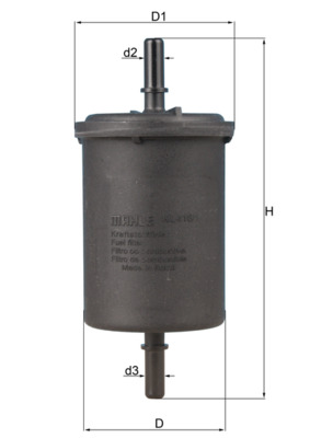 Kraftstofffilter - KL416/1 MAHLE - 0450902161, 1640000QAA, 16400JD51A