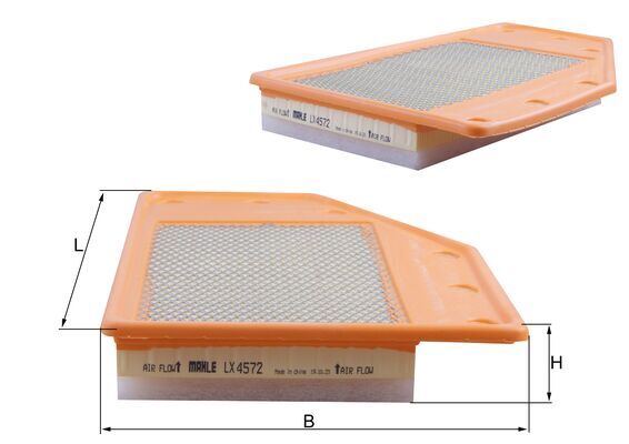LX4572, Air Filter, Air filter, MAHLE, 103805, 23430312, 50014880, A32080, ADW192219, AP152/6, C35014, E1539L, EAF1020, ELP9550, F026400635, LVFA1663, PA3833, SB2415, V400977, WA10414, WA9853