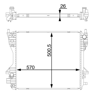 Radiator, engine cooling - CR1363000S MAHLE - 376764424, 59060, 66706