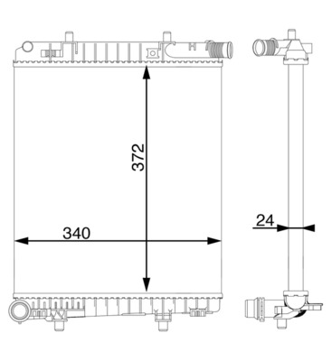 Radiator, engine cooling - CR1592000S MAHLE - 060075N, 1613996180, 376777544