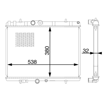 Radiator, engine cooling - CR1598000S MAHLE - 060048N, 106178, 107254