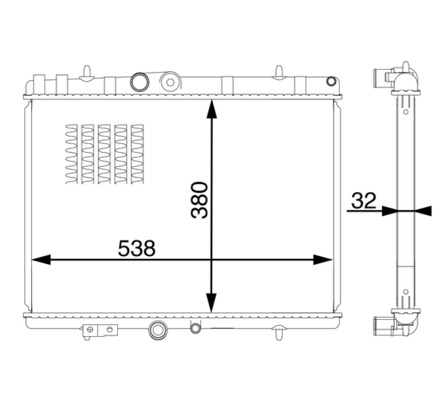 Radiator, engine cooling - CR1601000S MAHLE - 02033001, 060076N, 1613996380
