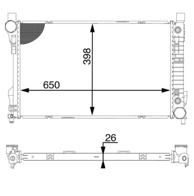 Radiator, engine cooling - CR1602000S MAHLE - 120138N, 2035004803, 376777694