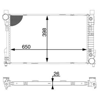 CR1603000S, Kühler, Motorkühlung, Kühler, MAHLE, 060064N, 106183, 107674, 376777704, 40012701, 6060.55, 735631, 9801253980, PE2423