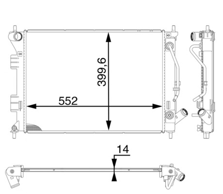 Radiator, engine cooling - CR1976000P MAHLE - 201501342, 25310A6150, 376899181