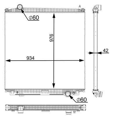 Radiator, engine cooling - CR2390000P MAHLE - 81.06101-6789, 81061010078