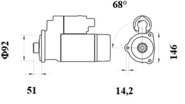 Starter - MS1032 MAHLE - 107133, 114729, 19081032