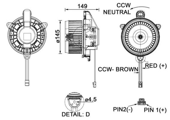 Interior Blower - AB277000P MAHLE - 31497510, 376912751, 8888773985