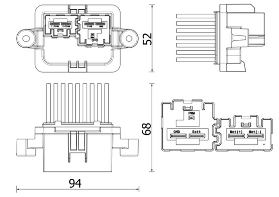 Regulator, passenger compartment fan - ABR109000P MAHLE - 351332781, 82349001