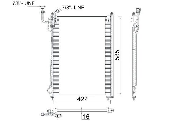Condenser, air conditioning - AC285000S MAHLE - 0005001254, 0806.2088, 134130N