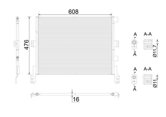Kondensator, Klimaanlage - AC673000S MAHLE - 0809.3053, 169923, 182028N