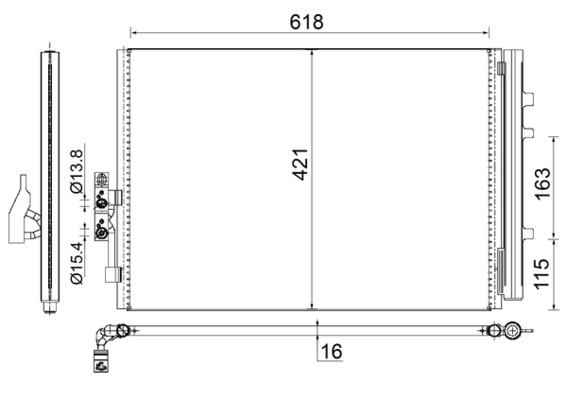 AC779000S, Kondensator, Klimaanlage, Klimaanlage verschiedene, MAHLE, 052024N, 06005481, 08022037, 107115, 261129, 350035, 351343181, 43528, 64539216144, 814387, 940227, BM804C002, BW5481, DCN05016, F4AC2055, 9216144, BW5481D, BWA5481D