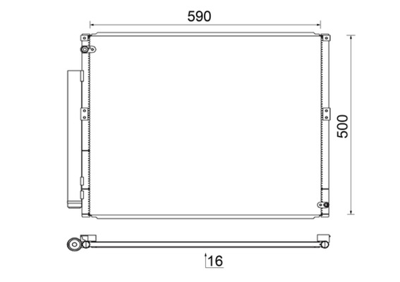 Condenser, air conditioning - AC836000S MAHLE - 105553, 212075N, 260716