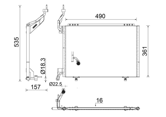 Condenser, air conditioning - AC847000S MAHLE - 1756413, 350484, 351344231