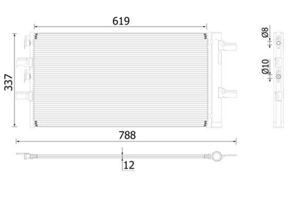 AC894000P, Condenser, air conditioning, Air-conditioning various, MAHLE, 052030N, 11025612, 350474, 351009711, 43770, 6015701, 64509271205, 940741, BW5603D, DCN05108, KTT110705, 52029N, 9271205, 52030N