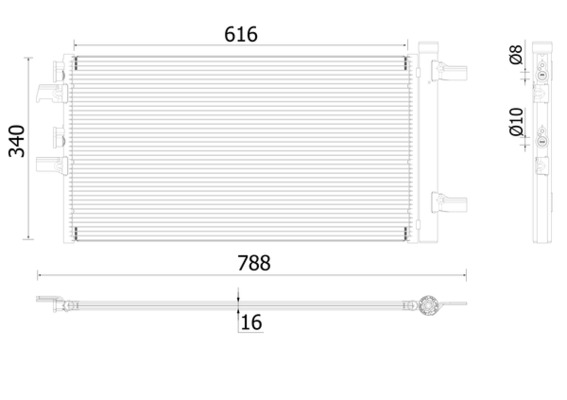AC895000P, Kondensator, Klimaanlage, Klimaanlage verschiedene, MAHLE, 052037N, 351009721, 64539286712, 941049, BW5606D, 9286712