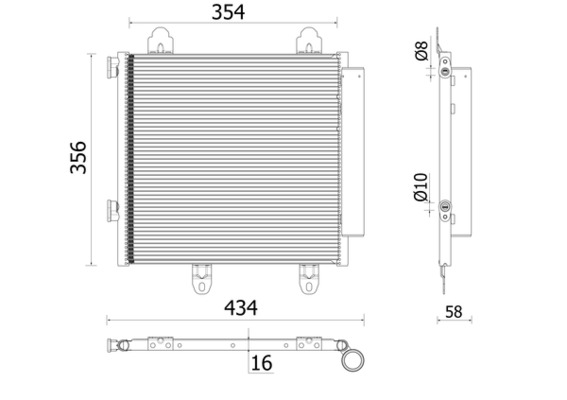 AC897000P, Condenser, air conditioning, Air-conditioning various, MAHLE, 212123N, 350445, 351009751, 43878, 88450YV010, 941176, DCC1992, TO5765D