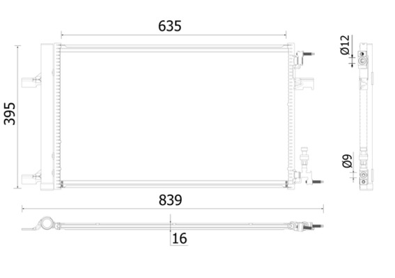 Condenser, air conditioning - AC900000P MAHLE - 105712, 13397302, 15499OL