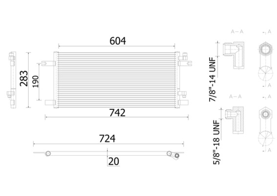 Condenser, air conditioning - AC913000S MAHLE - 08062103, 107605, 122056N